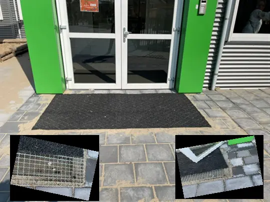 Schoolplein Coral mat over zandput